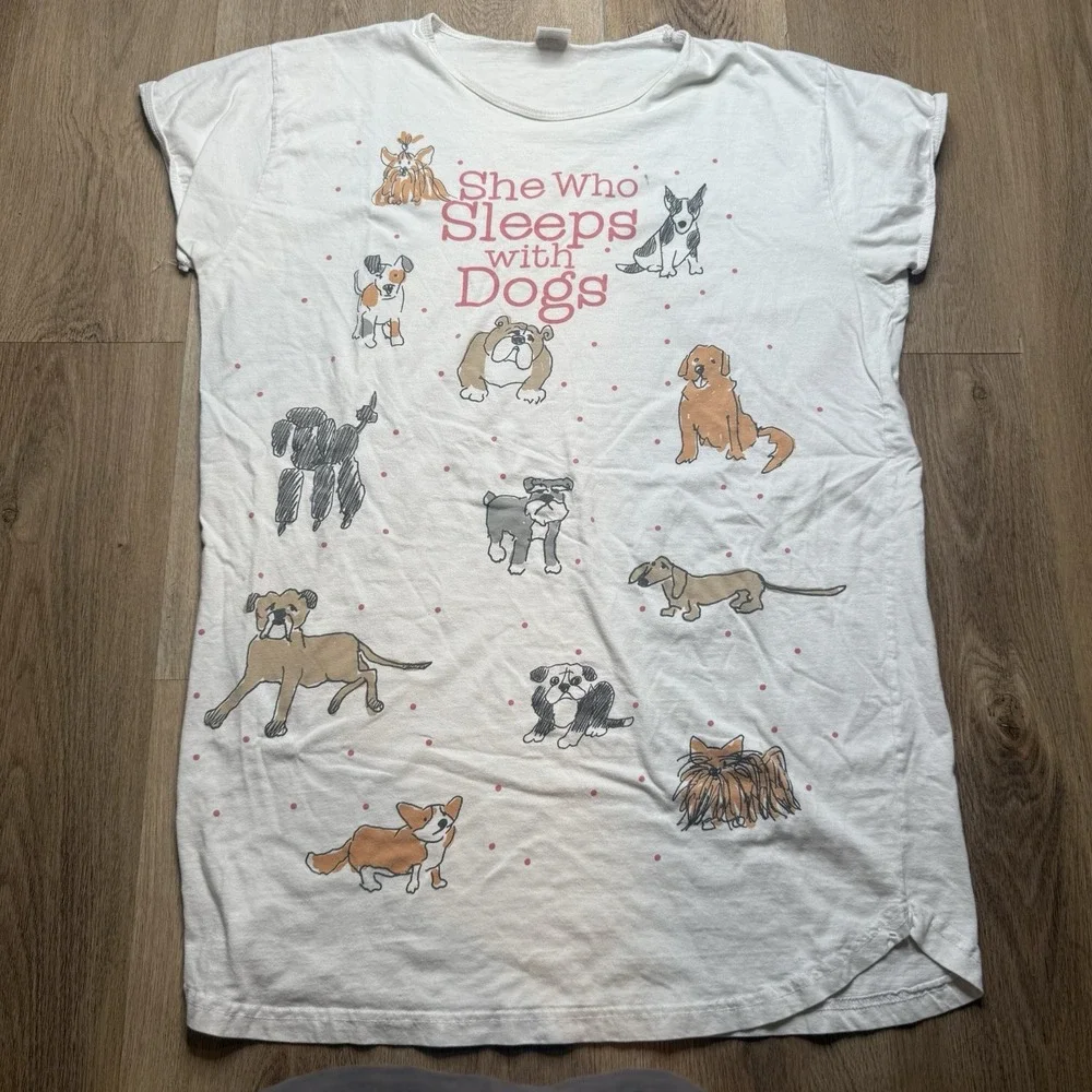 Vintage 90s She‎ Who Sleeps With Cats Night Sleep Shirt One Size